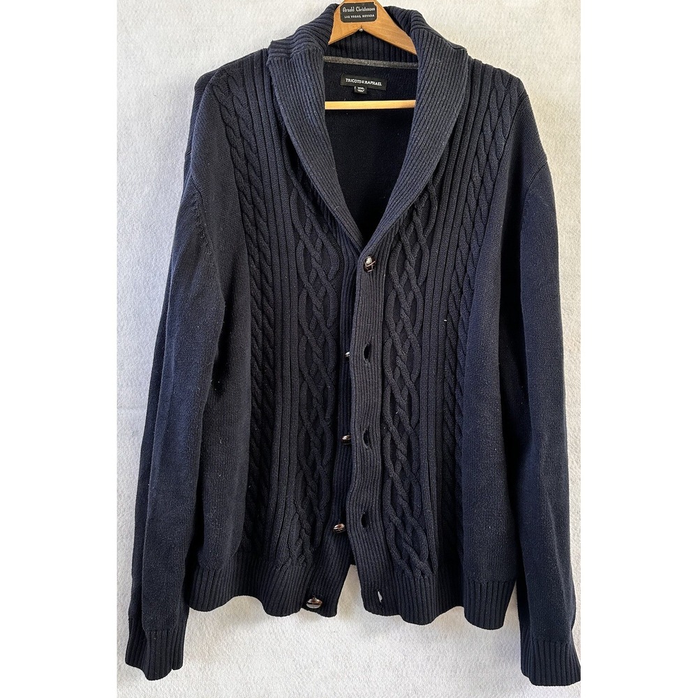 Tricots Retro Classic Cardigan Sweater Men's XXL Button Preppy Business Office